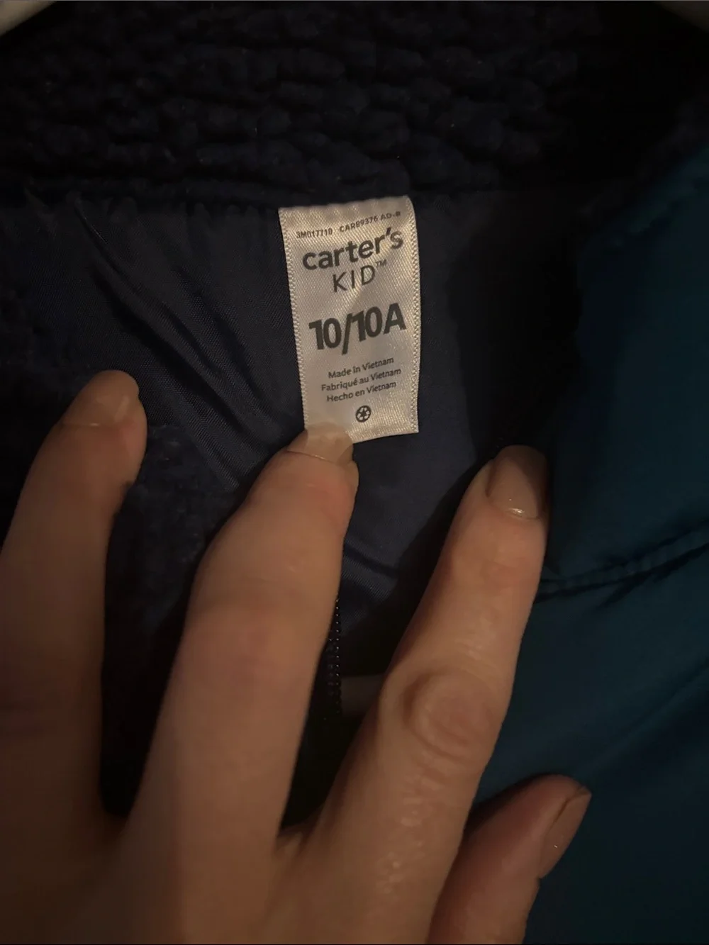 Carter's Teal and Navy Sherpa Fleece Vest